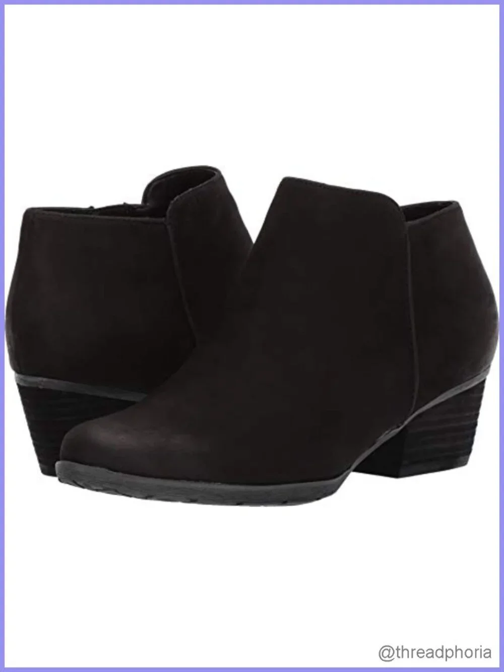 Waterproof Leather Ankle Bootie Block Heel Round Toe Fall